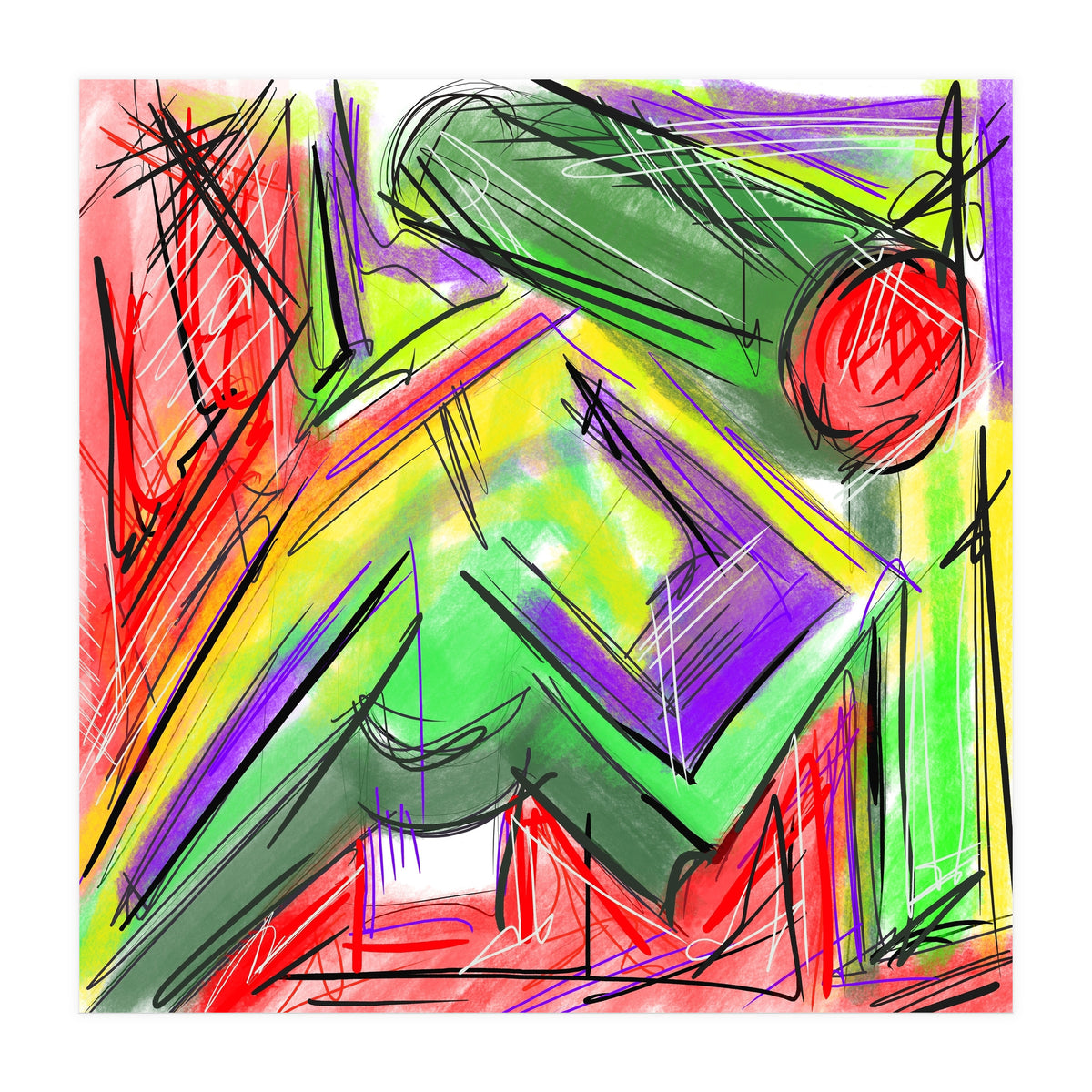 colored shapes in perspective (Print Only)