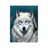 The Wolf, Animal Portrait Painting, Wildlife Forest Jungle Dog, Mystery Eclectic Rustic (Print Only) thumbnail
