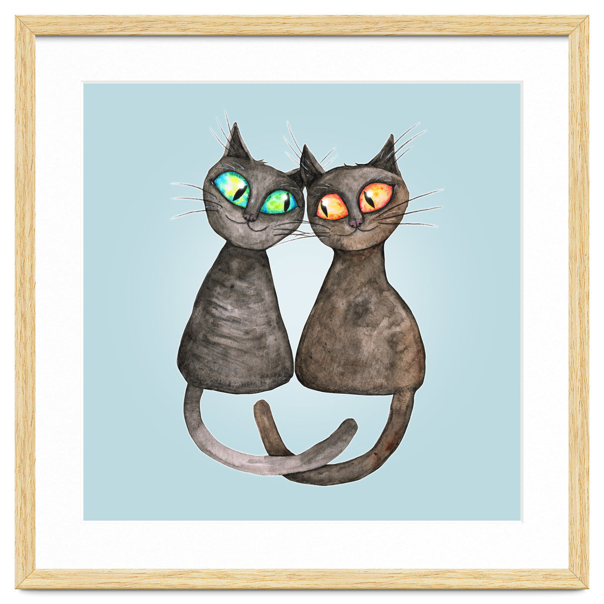 Two cute loving cats