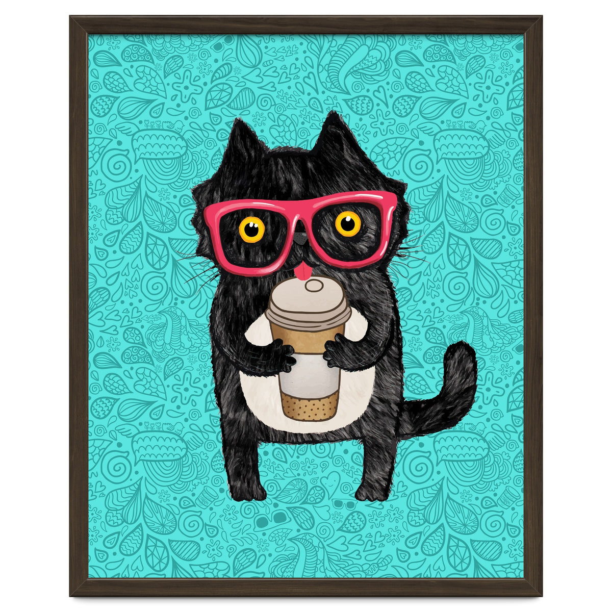 Cute Coffee cat and doodles