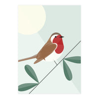 Mid Century Geometric Robin (Print Only)