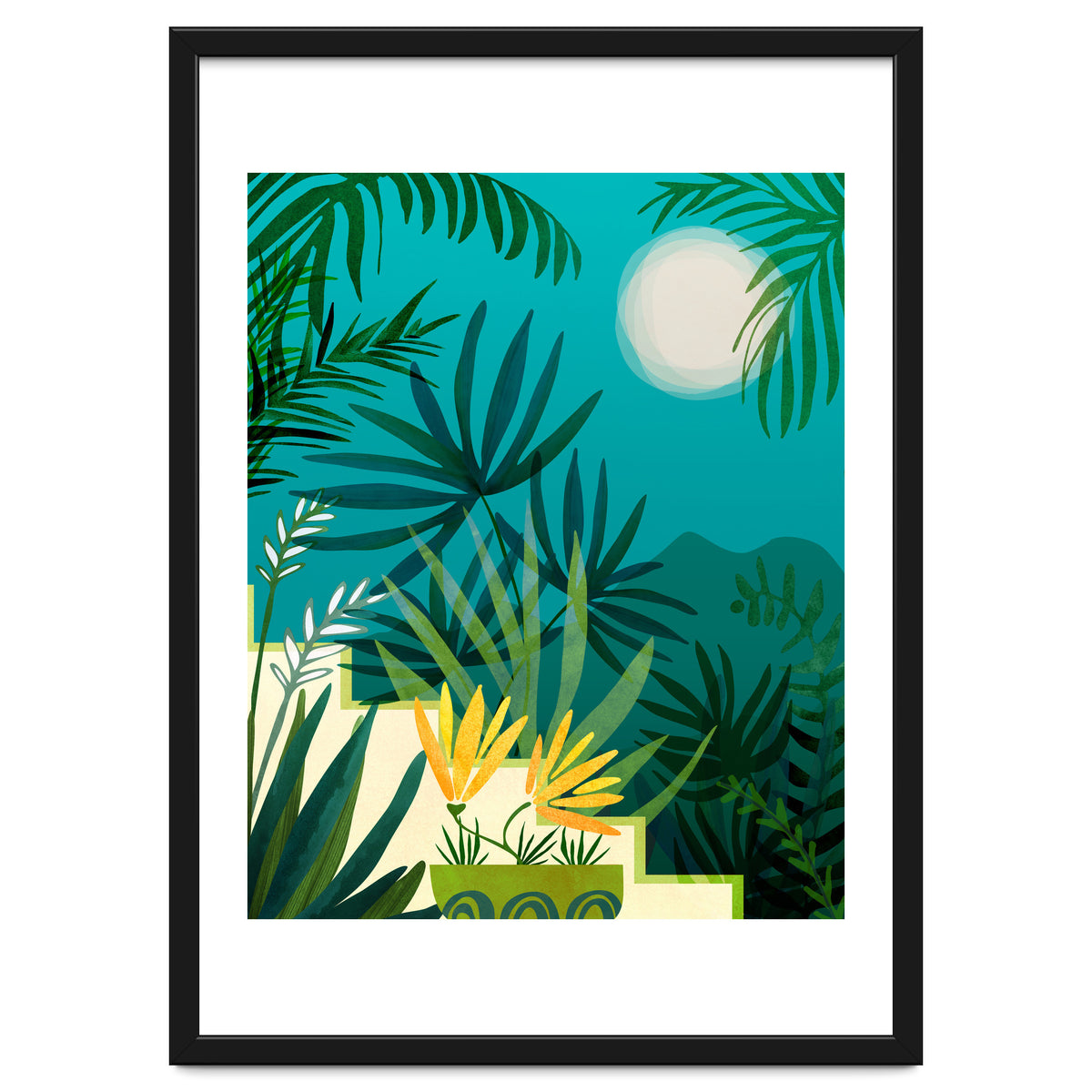 Rainforest With Moonlight