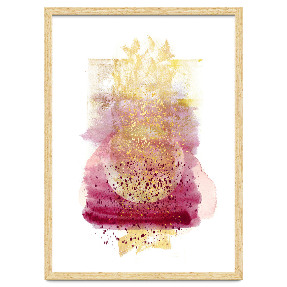 Abstract watercolour summer moon