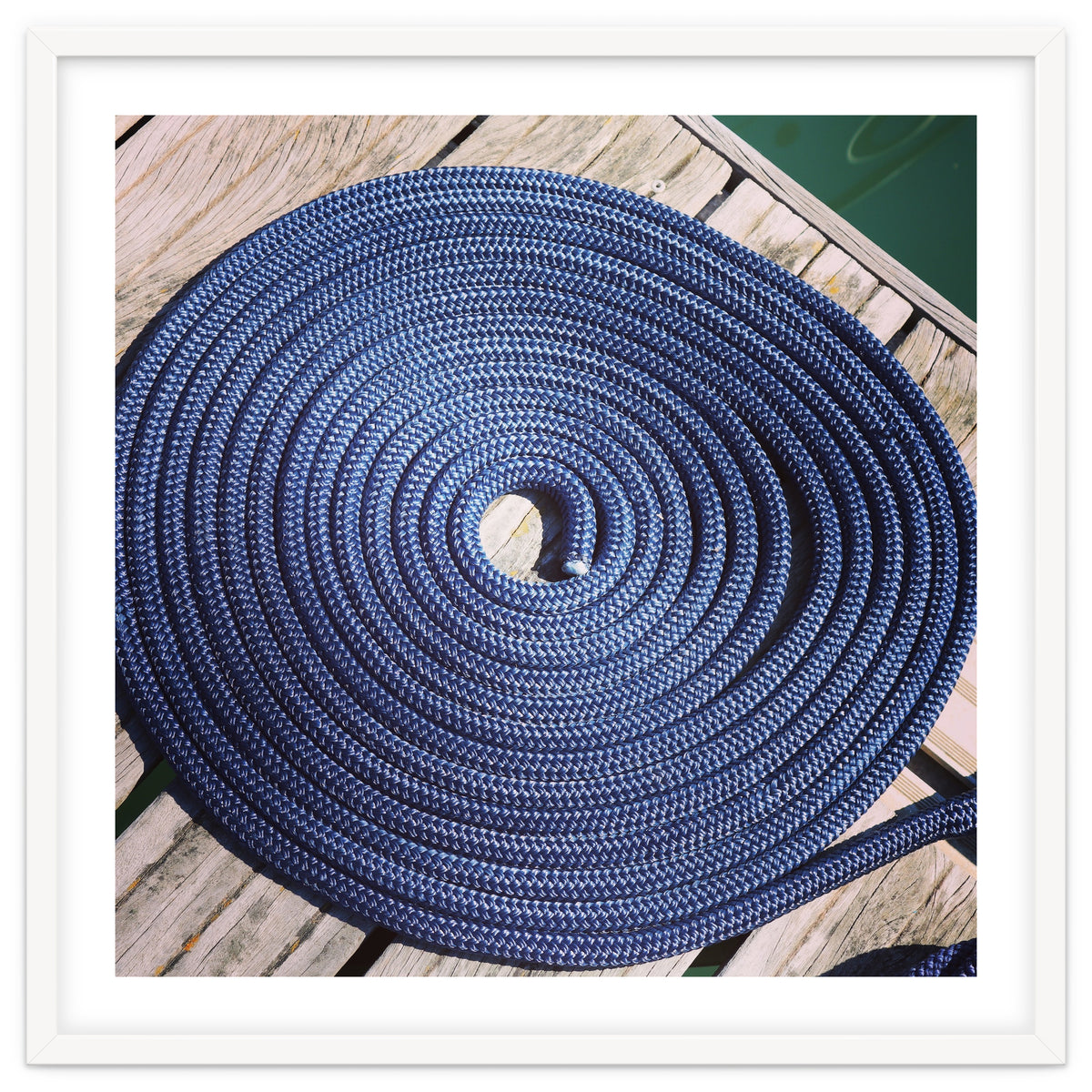Blue rope coil