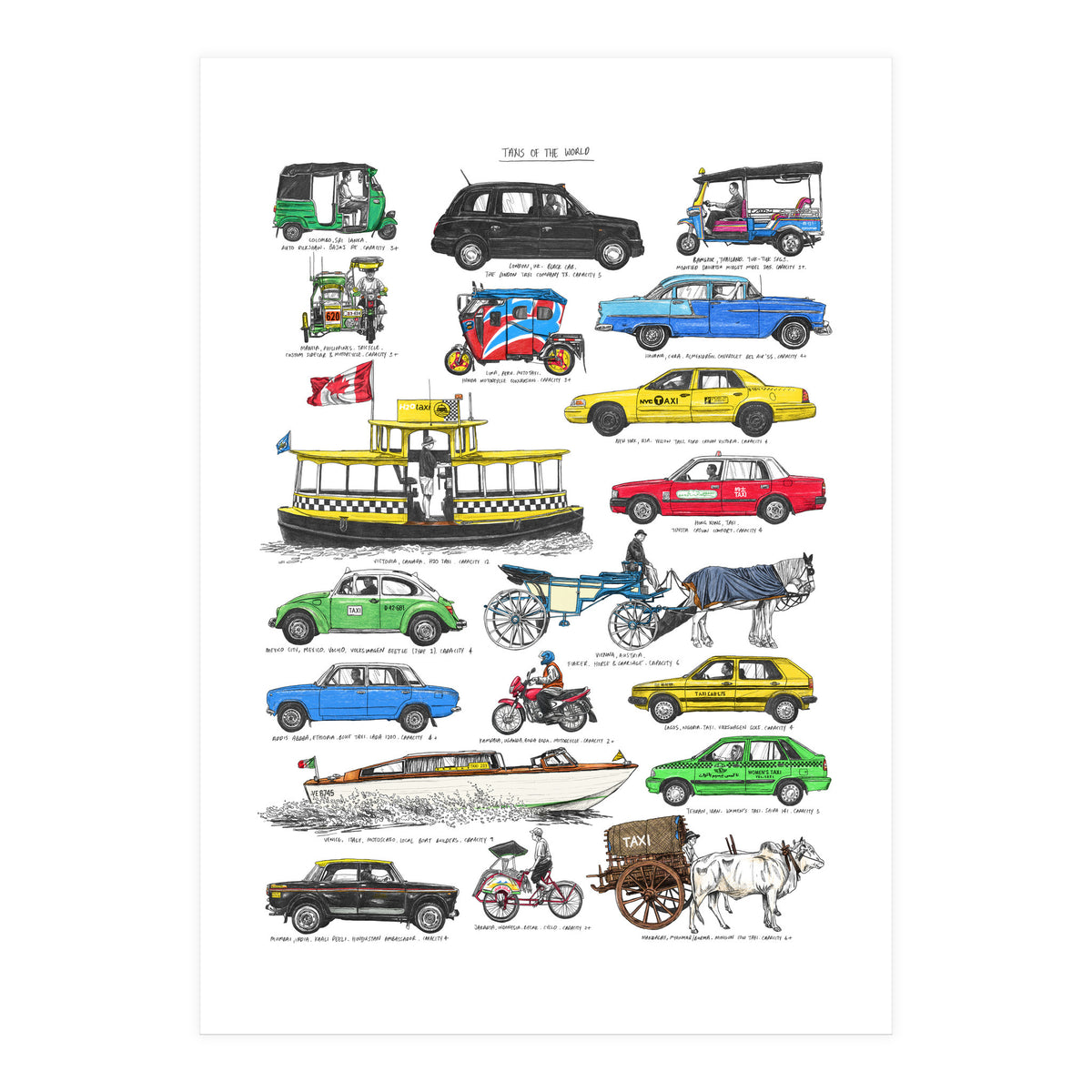 Taxis Of The World (Print Only)
