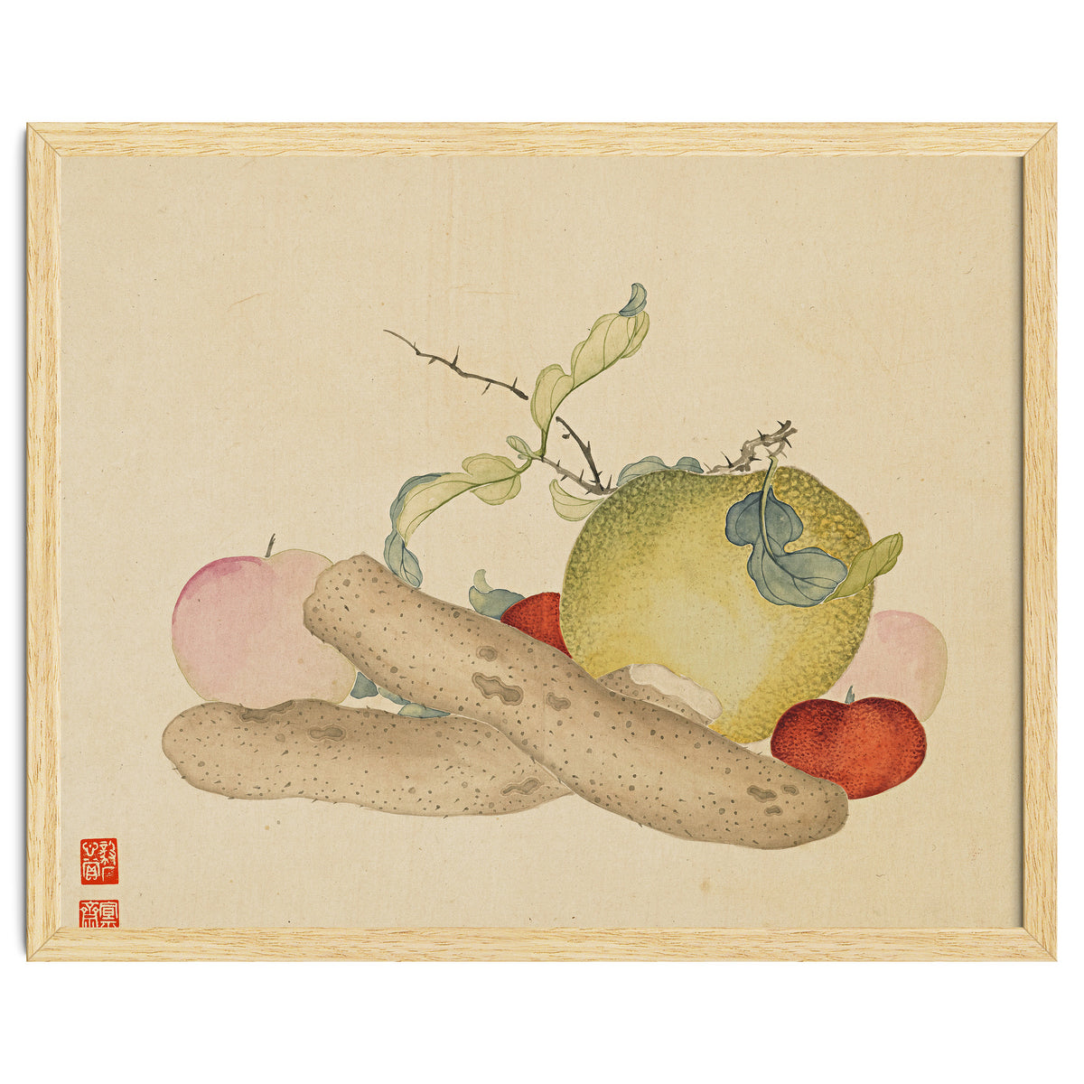 Wang Chengyu~flowers And Vegetables, Vegetables, Fruits, Yam, Apple, Pear