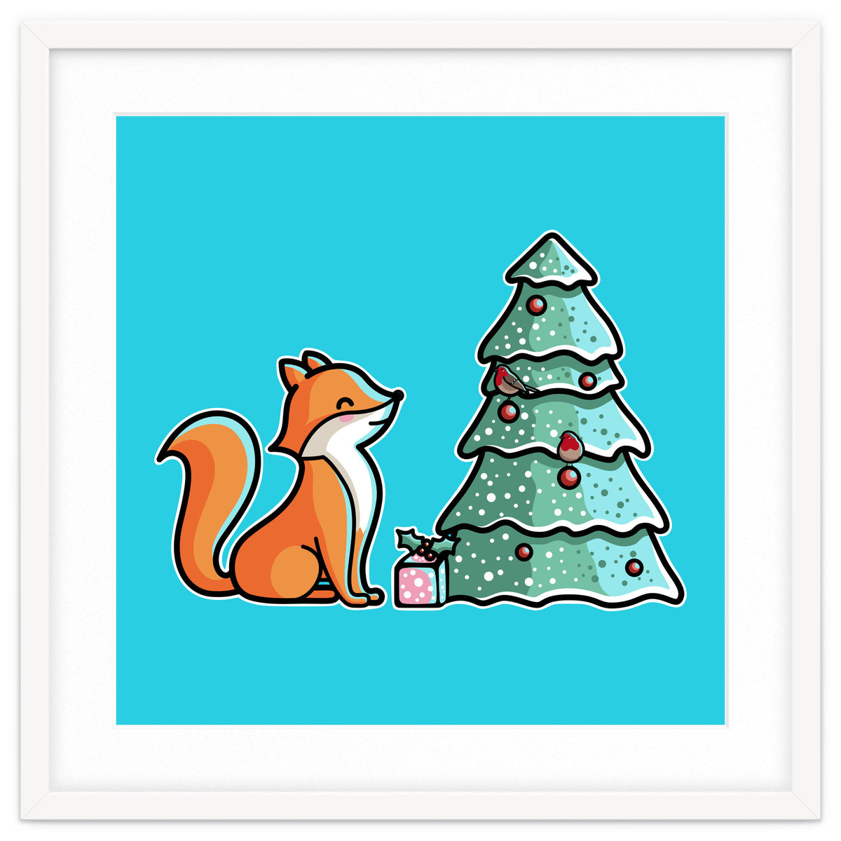 Cute Fox Christmas Tree