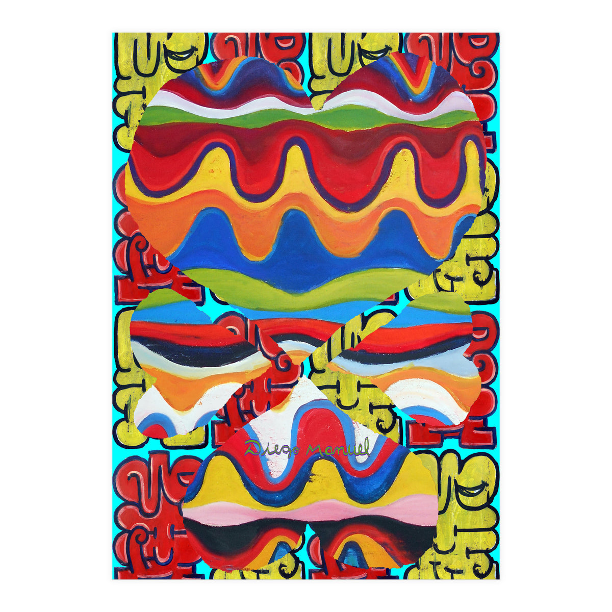 4 Corazones Tapiz 6 (Print Only)