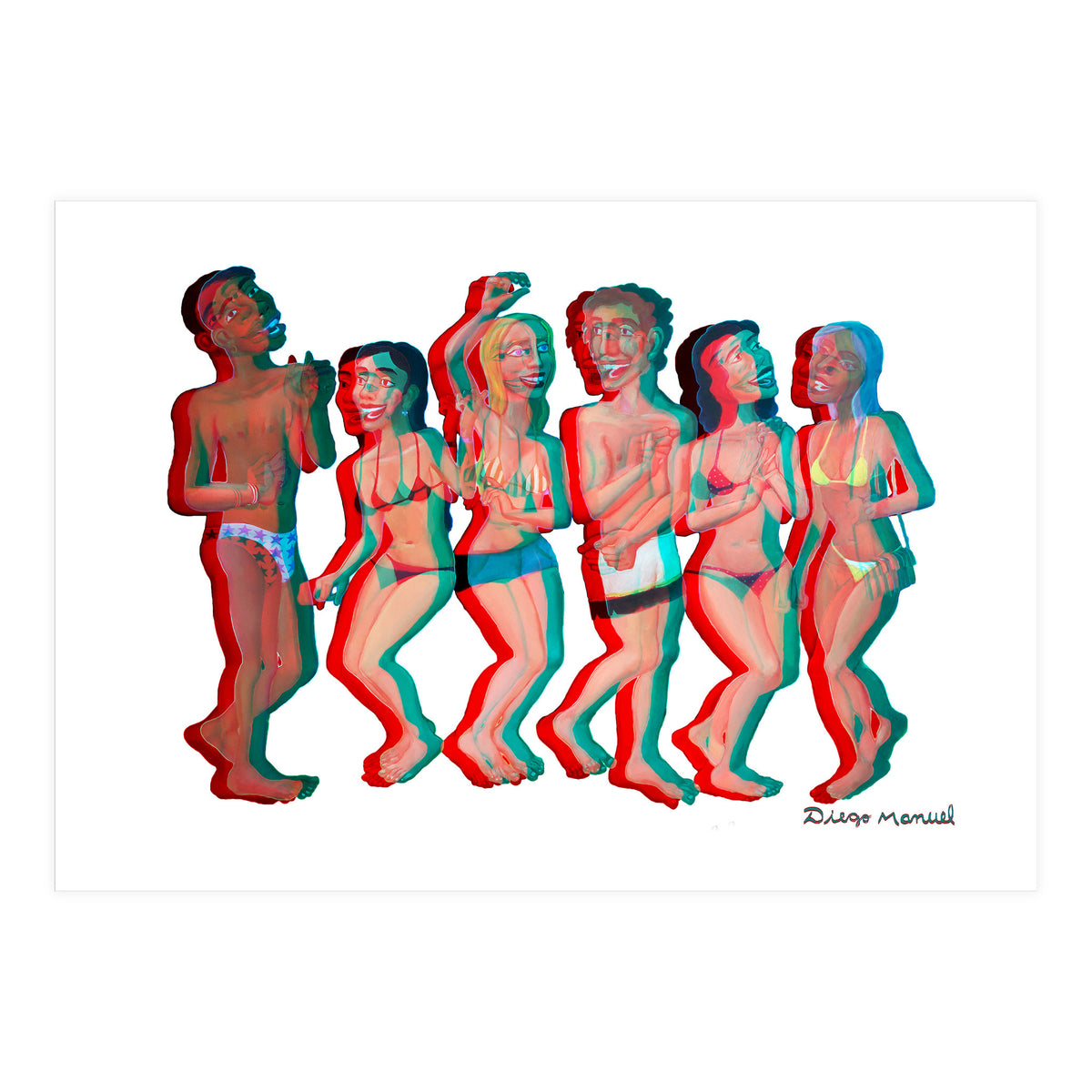 Fiesta En La Playa 4 3d 2 (Print Only)