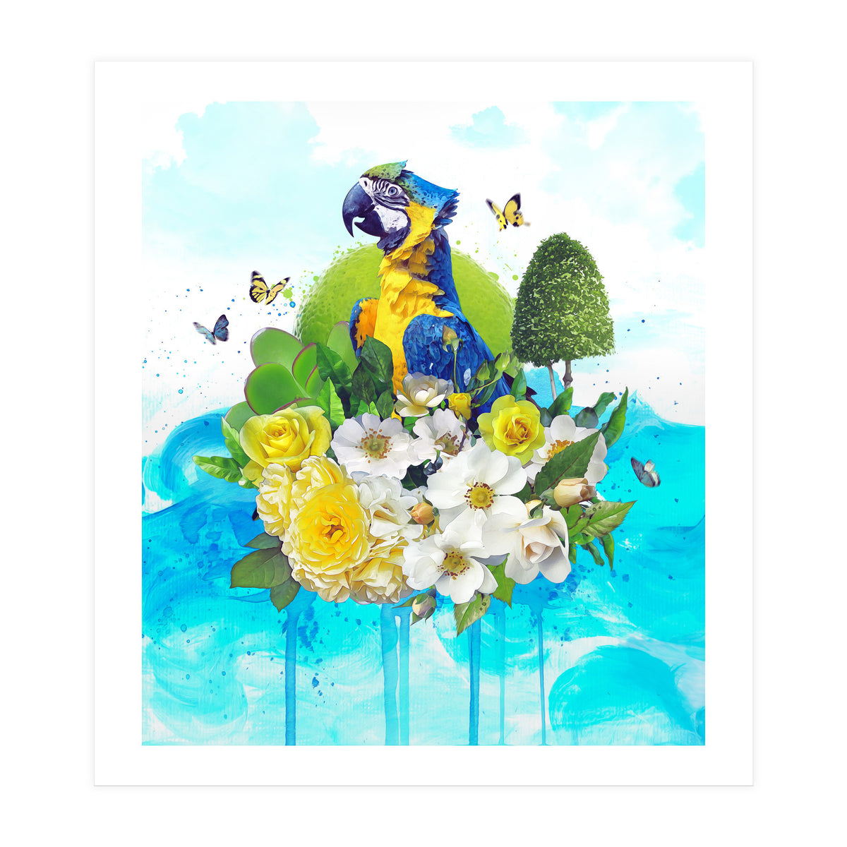 Floral Parrot  (Print Only)