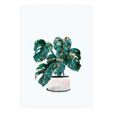 Swiss Cheese Monstera Plant Gold and Green (Print Only) thumbnail