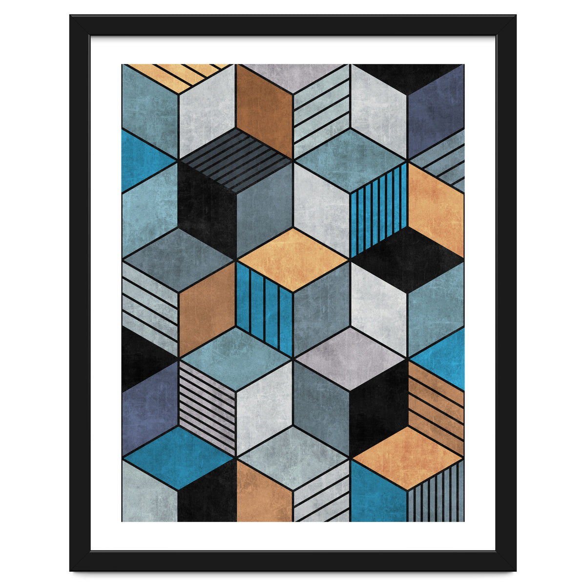 Colorful Concrete Cubes 2 - Blue, Grey, Brown