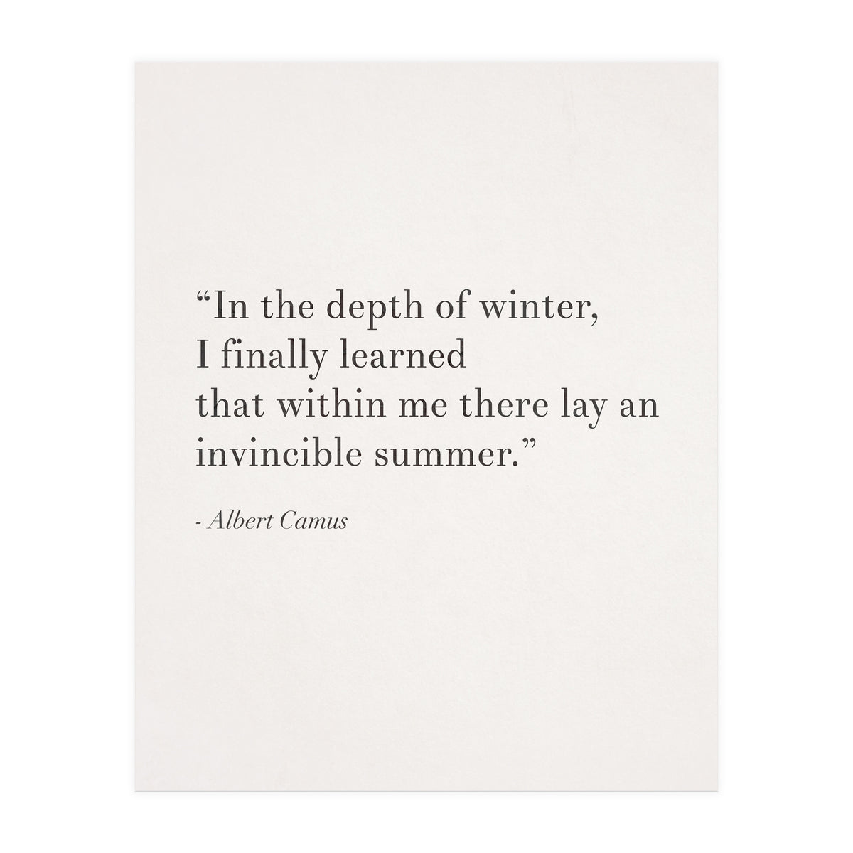 An Invincible Summer By Camus, White (Print Only)