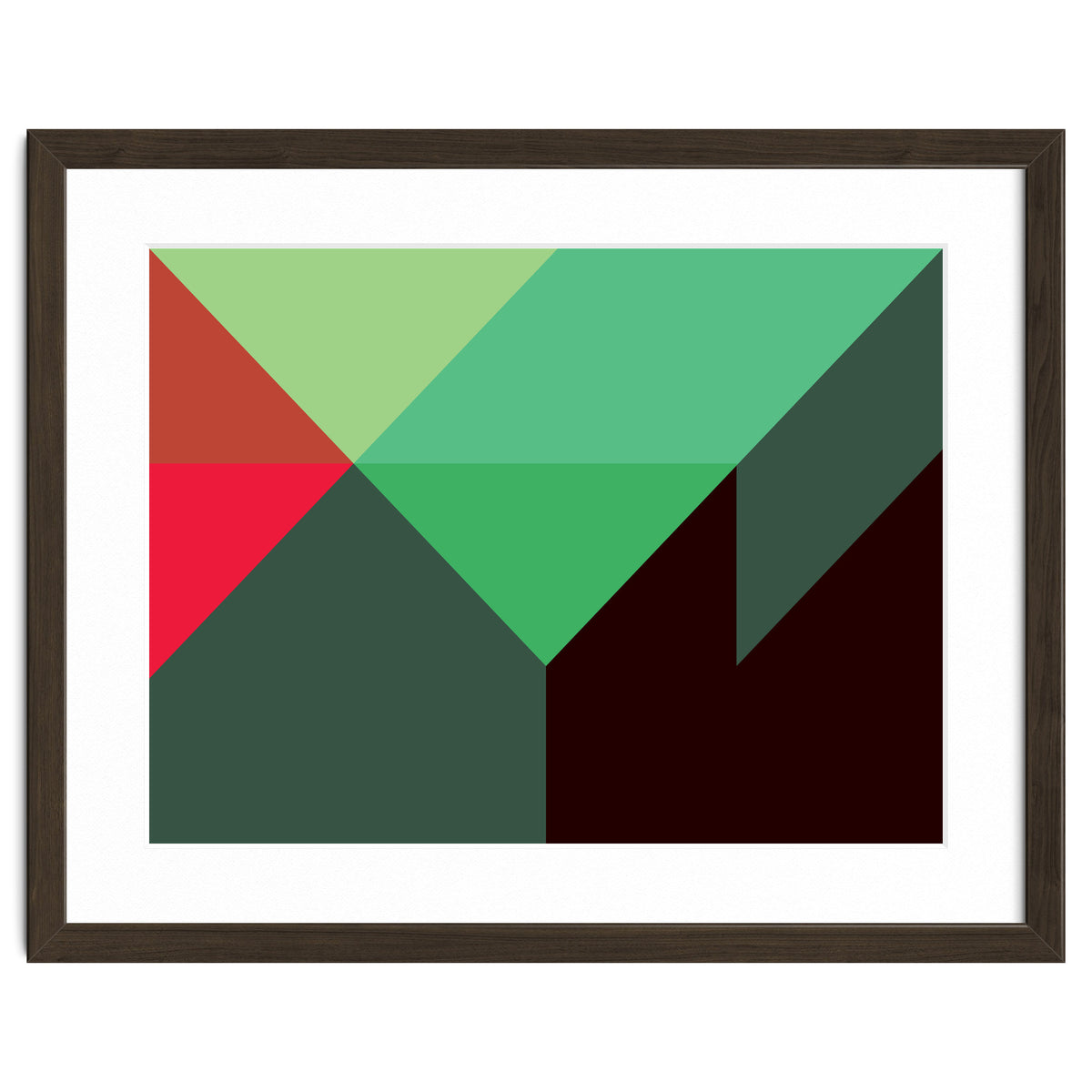 Geometric Shapes No. 30 - red, green & black