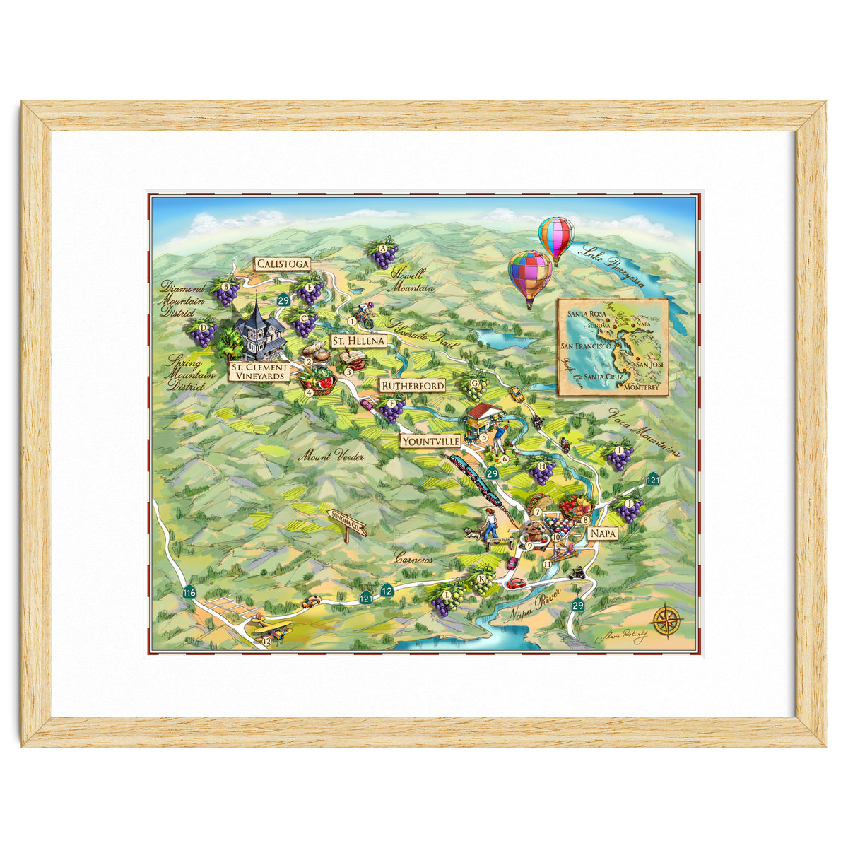 Napa Valley Illustrated Map
