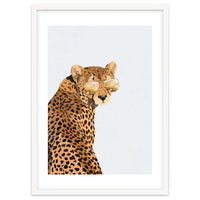 Cool Cat Cheetah Portrait with Gold Sunglasses