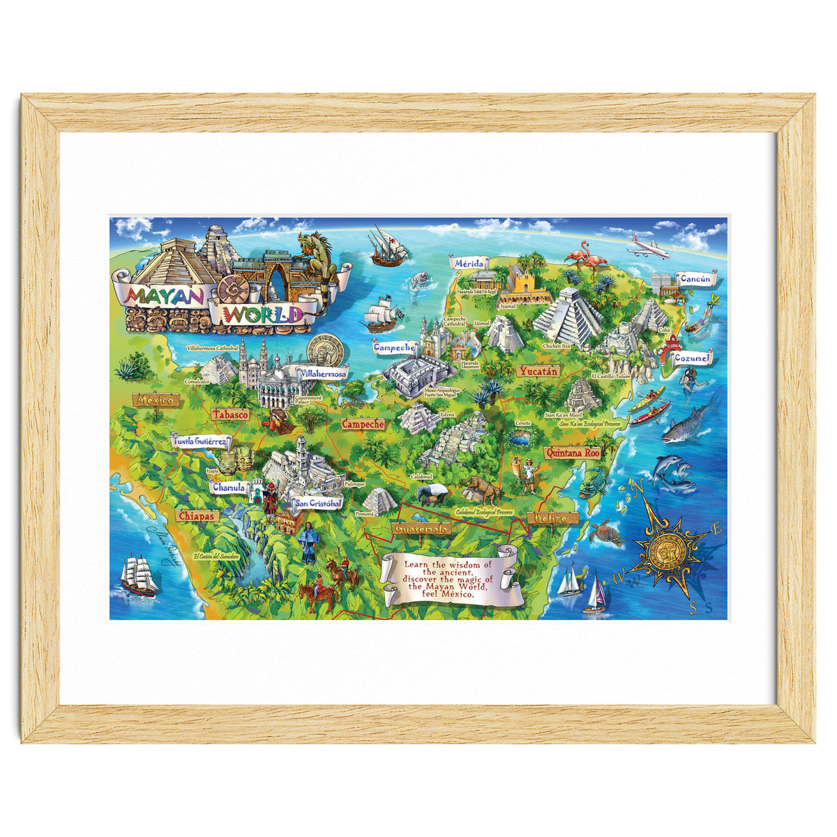 Yucatan Map Illustration