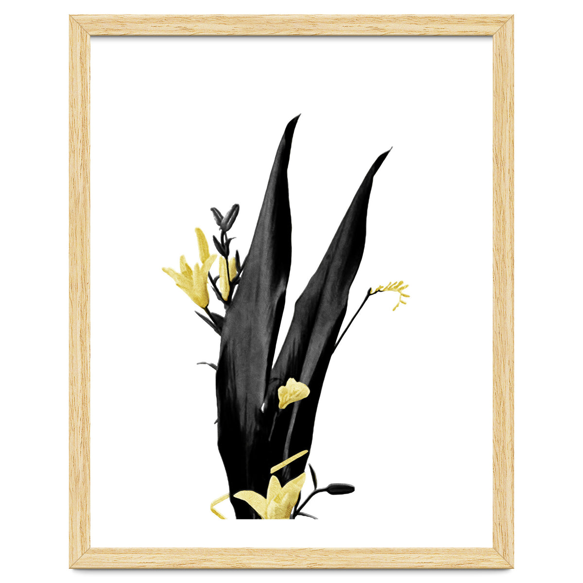 Flower Minimal Black And Gold 03