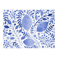Watercolor branches and leaves - blue (Print Only)