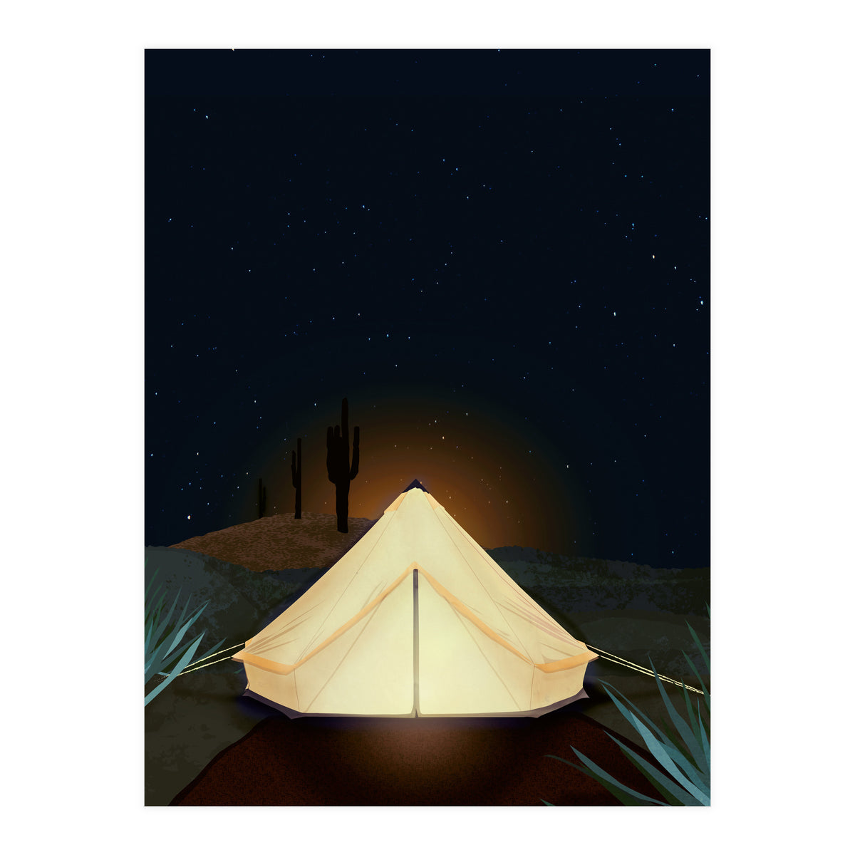 Tent at Night (Print Only)