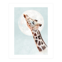 Giraffe And Moon (Print Only)