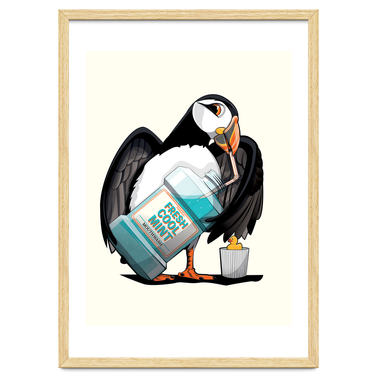 Puffin using Mouthwash