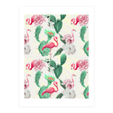 Flamingos, geometric and flowers (Print Only) thumbnail