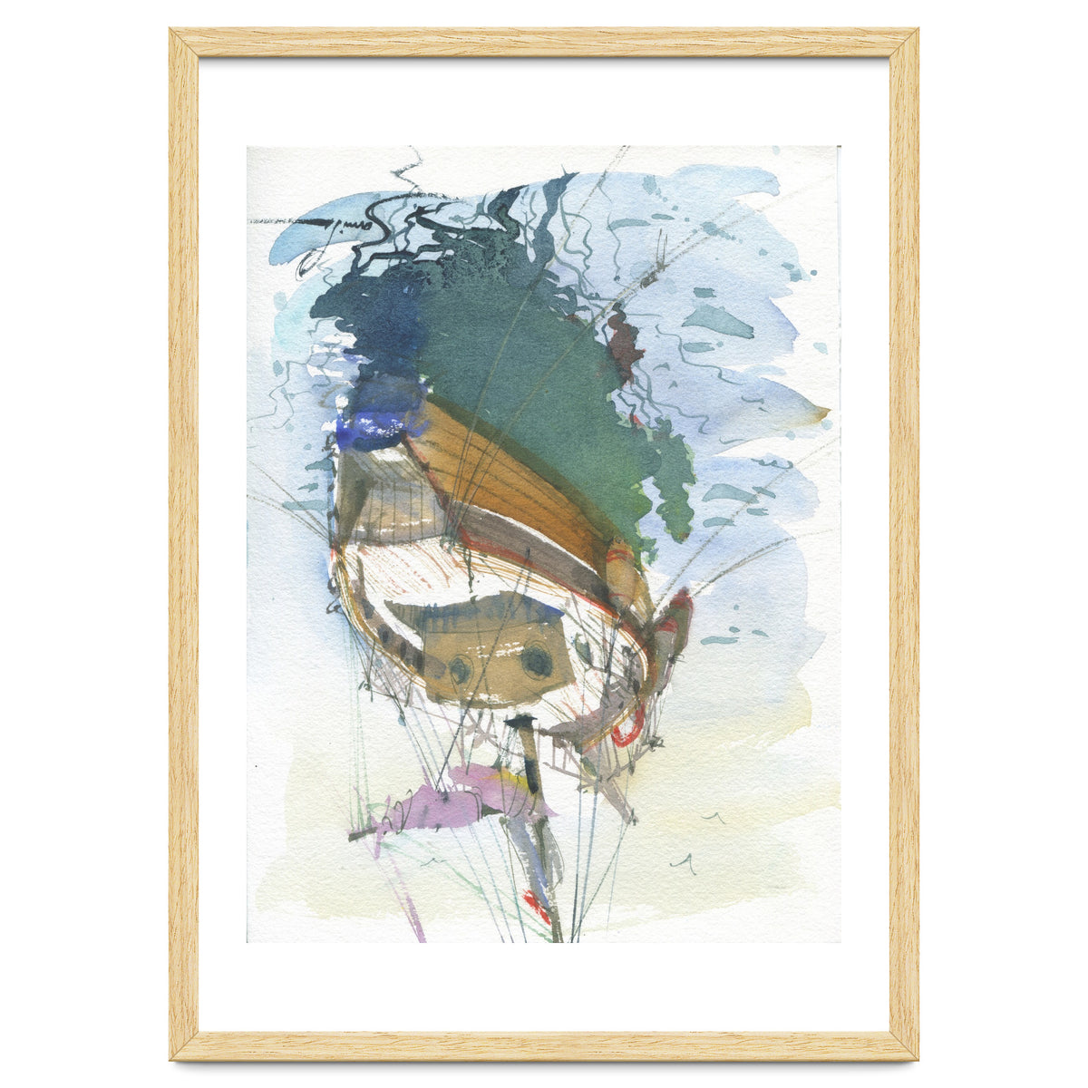 Yacht painting art watercolor