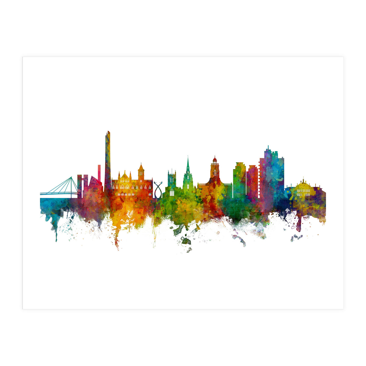 Northampton England Skyline (Print Only)