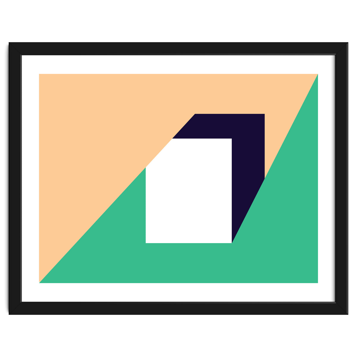 Geometric Shapes No. 61 - pink, green & dark blue