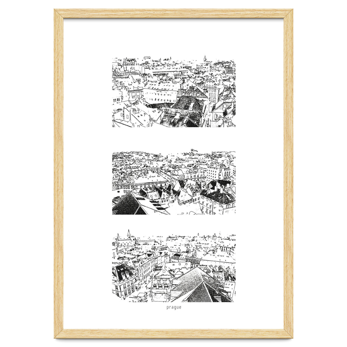 Prague print in black