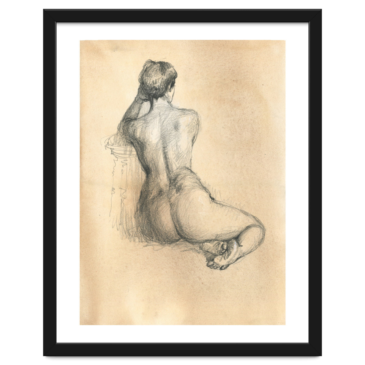 Nude beautiful girl from the back