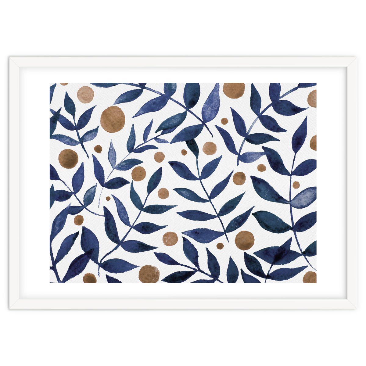 Watercolor Indigo Branches