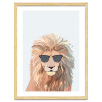 Lion Portrait earing sunglasses