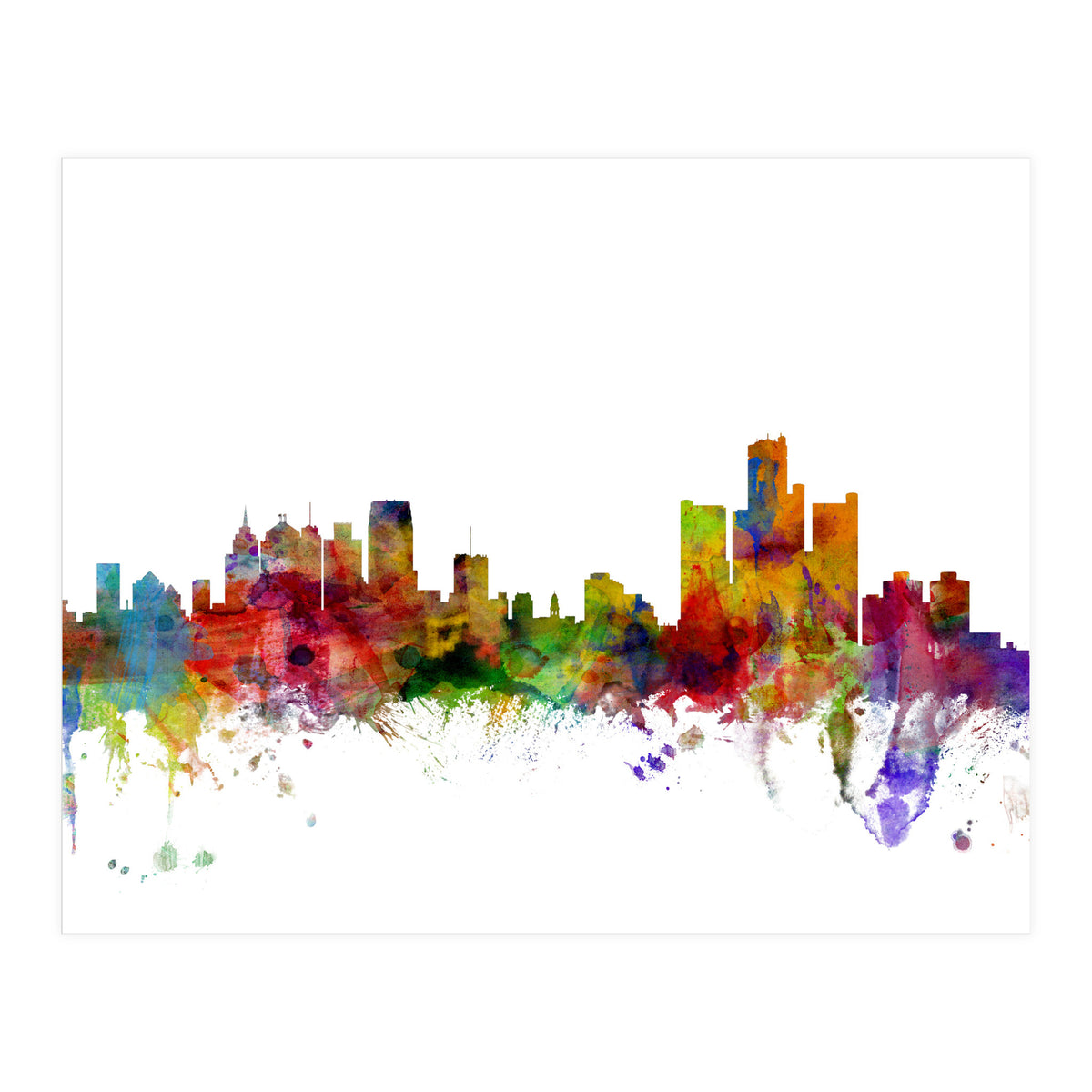 Detroit Michigan Skyline (Print Only)
