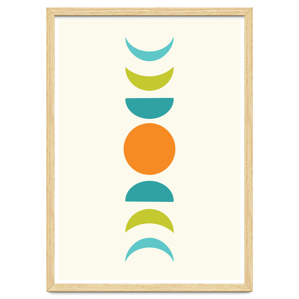 Abstract Moons Teal and Orange