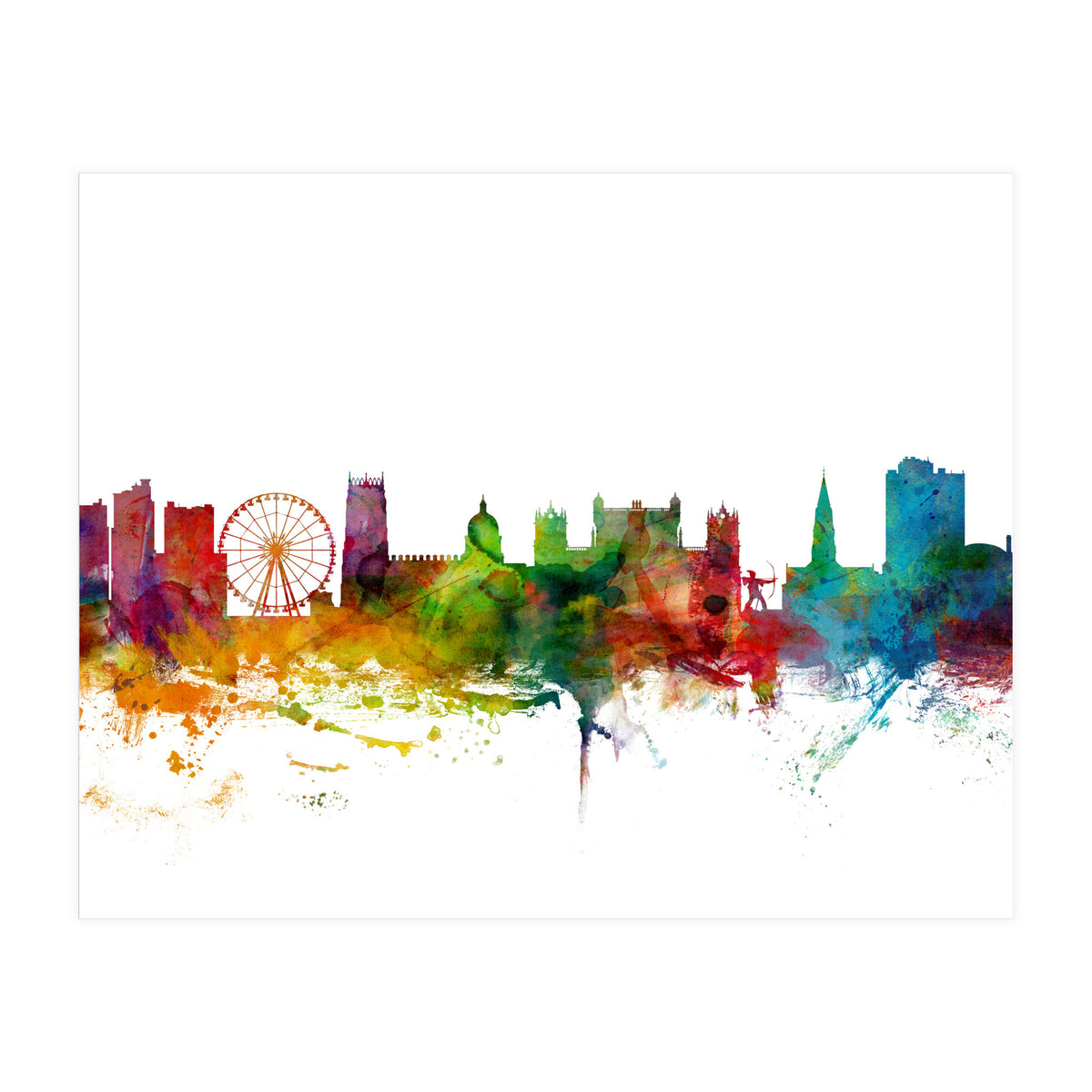 Nottingham England Skyline (Print Only)