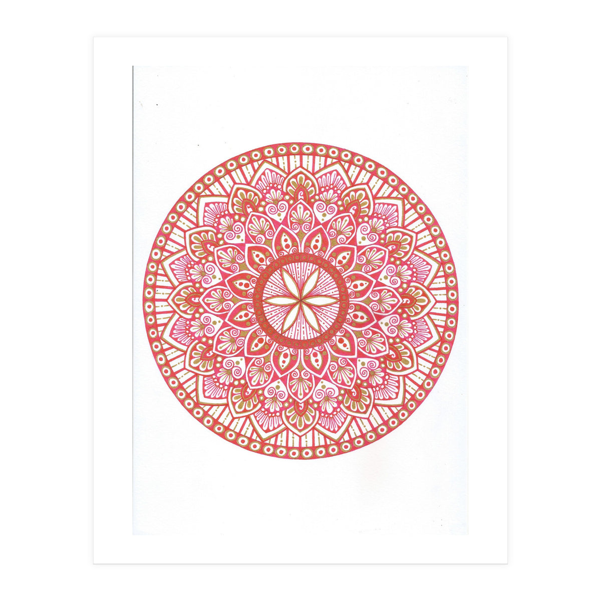 Red & Gold Mandala (Print Only)