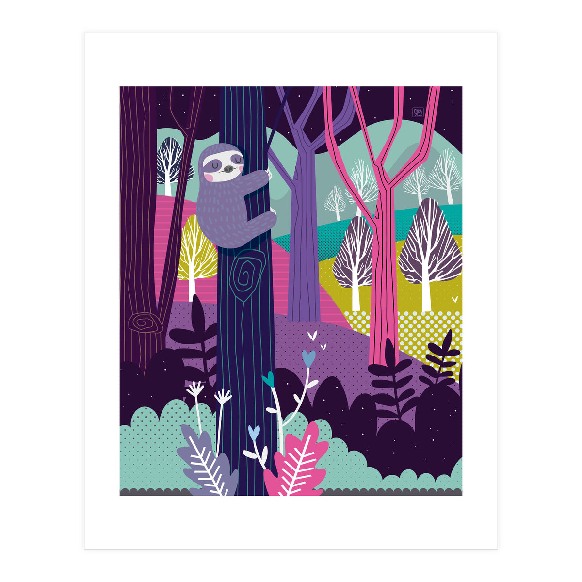 Sloth in the woods (Print Only)