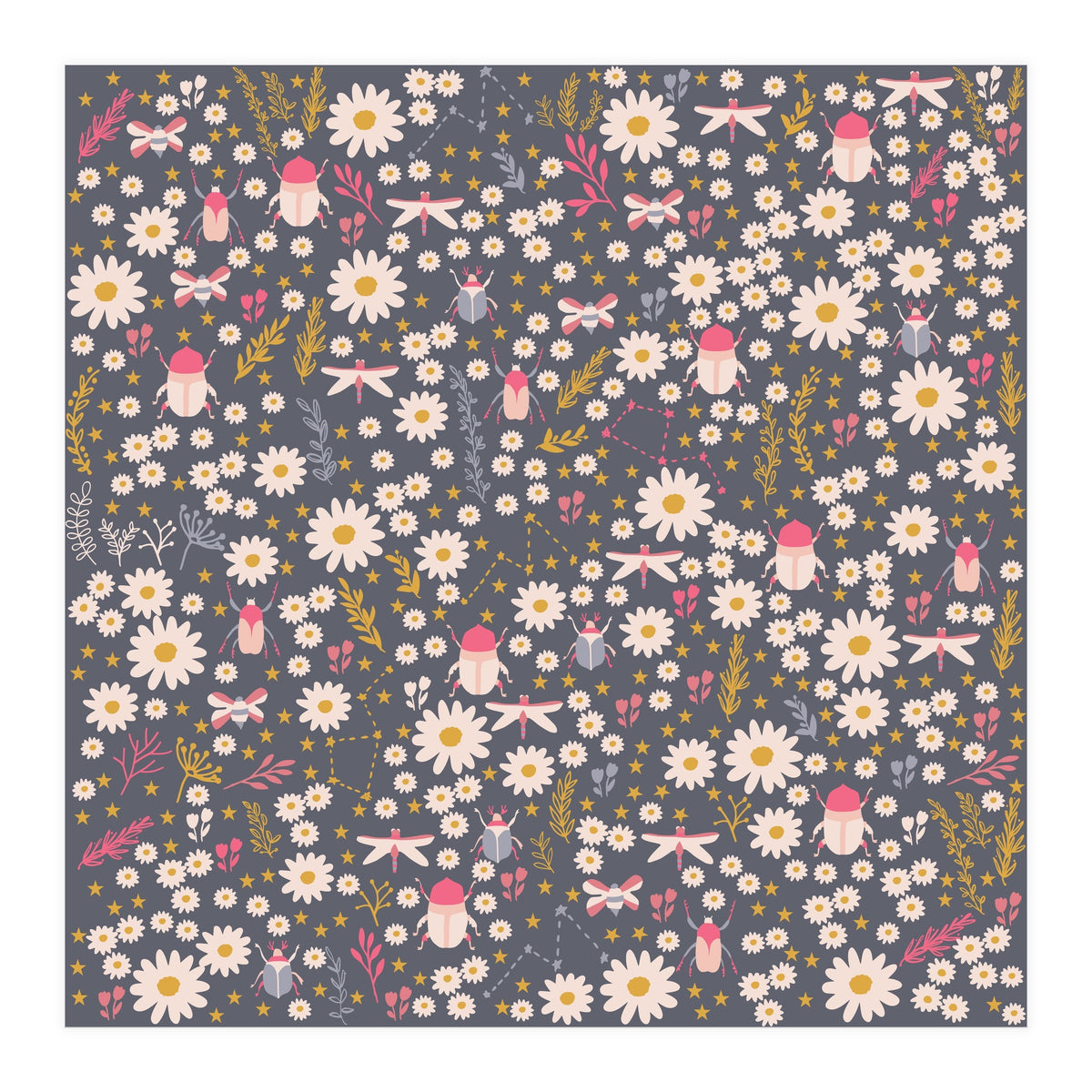 Cute bugs on a meadow (Print Only)