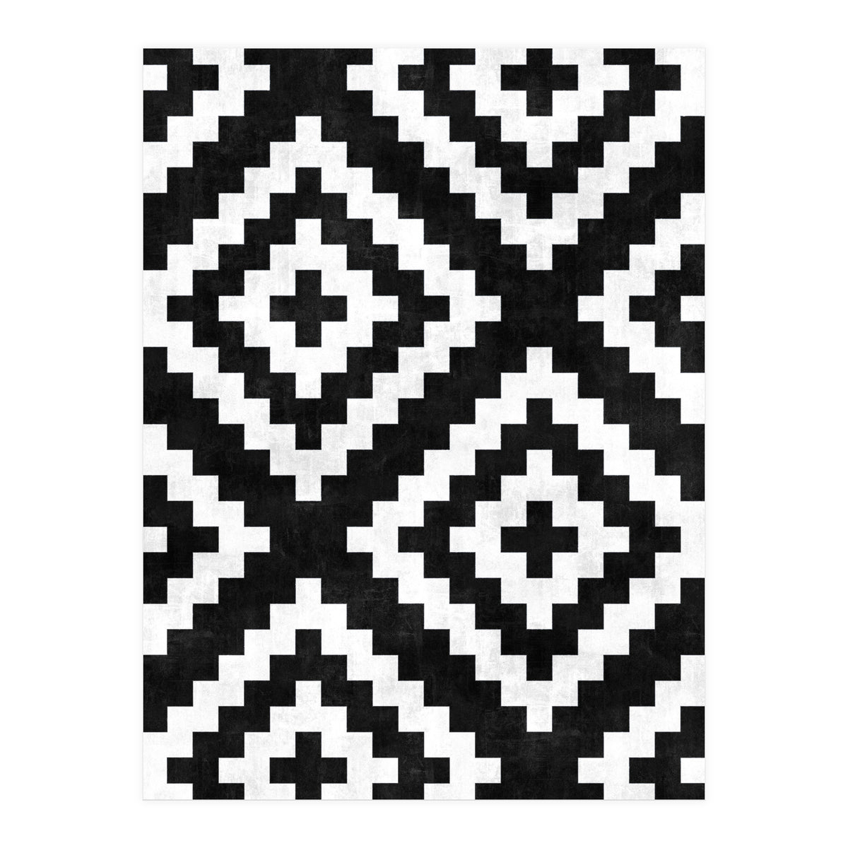 Urban Tribal Pattern No.17 - Aztec - Black and White Concrete (Print Only)