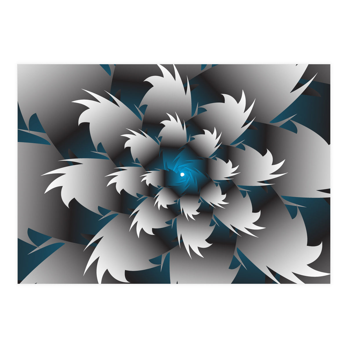 Seamless Blue 3D Floral (Print Only)