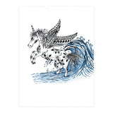 Winged Sun And Moon Unicorn Zentangle (Print Only) thumbnail