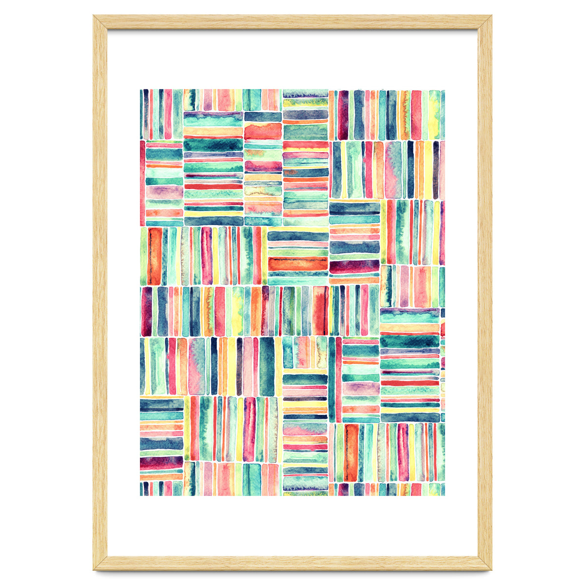 Retro Beach Chair Pastel Watercolor Stripes