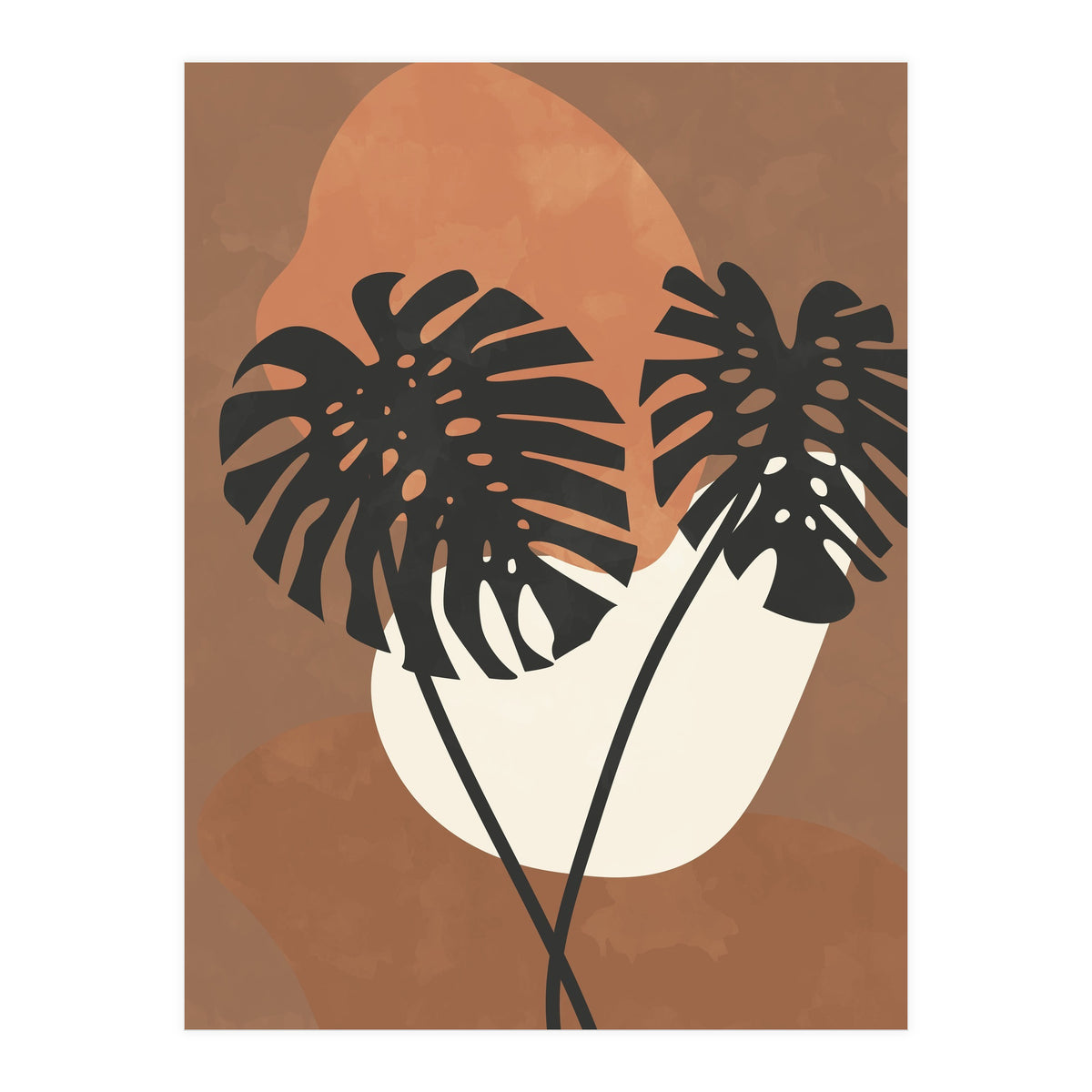 Boho Earth Tones Monstera (Print Only)
