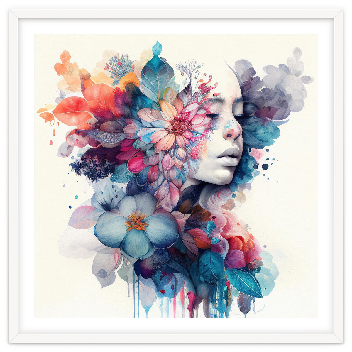 Watercolor Tropical Woman #5