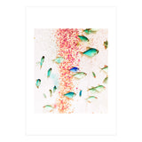 Something Fishy, Pink Bubbles & Blue Green Fish Graphic Design Digital Eclectic Surrealism (Print Only) thumbnail