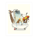 Giraffe in the Bath, Funny Bathroom Humour (Print Only) thumbnail