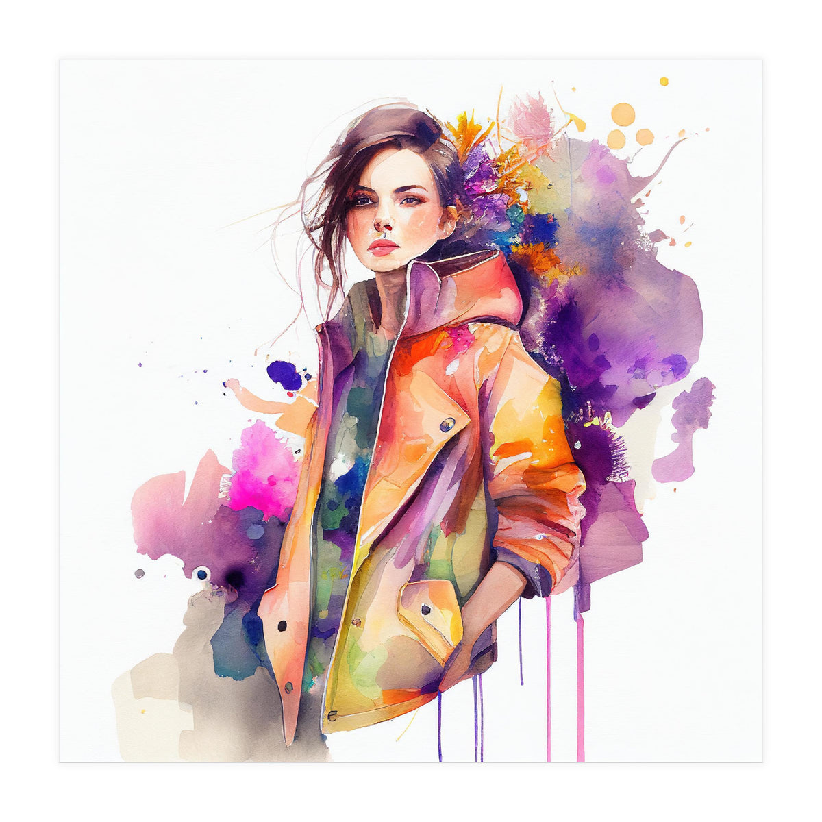 Watercolor Fashion Woman #1 (Print Only)