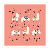 White Llamas In Pink Desert (Print Only) thumbnail